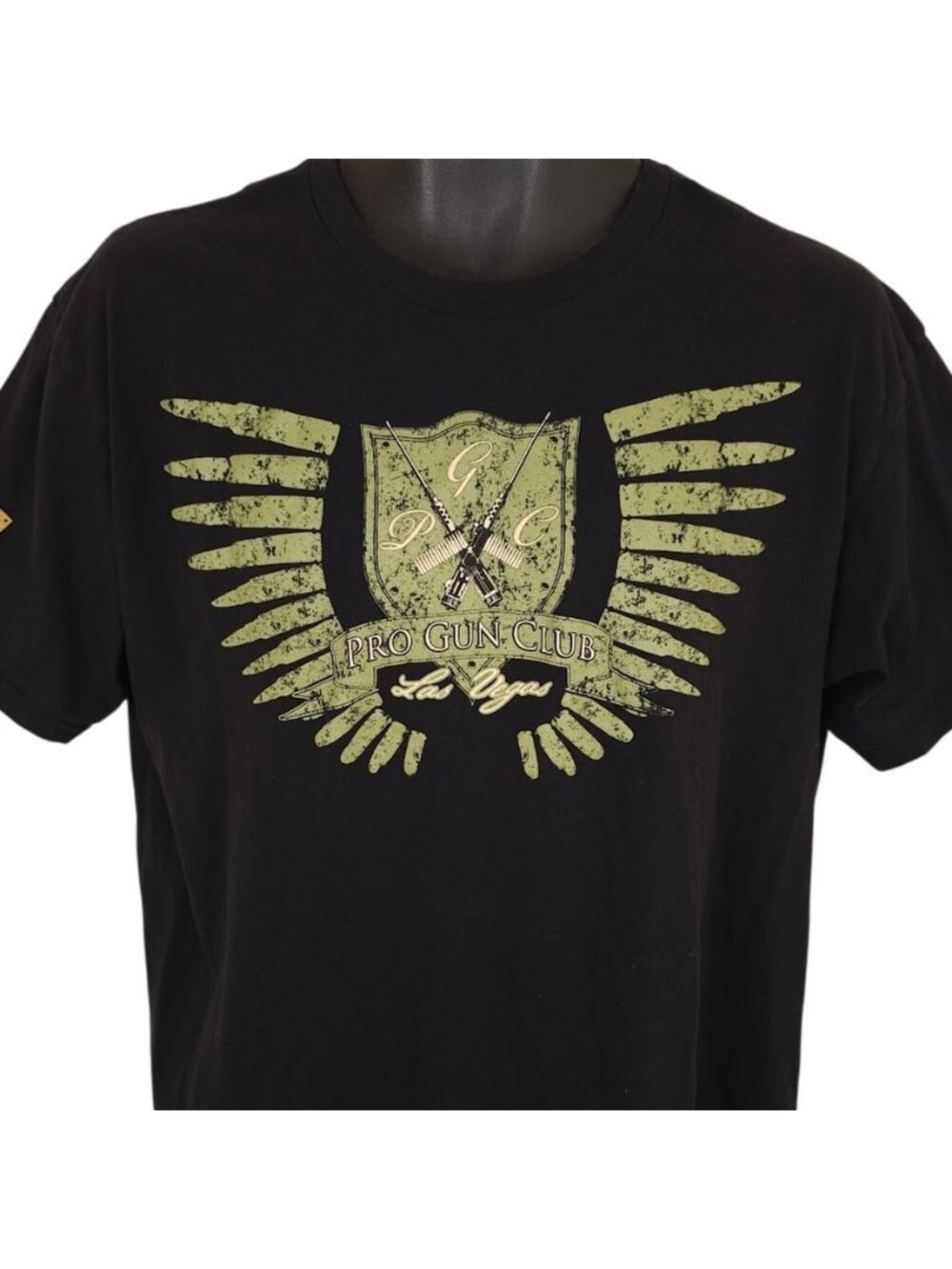 Pro Gun Club T Shirt Mens Size XL Black Las Vegas 2nd Amendment Reverse Flag